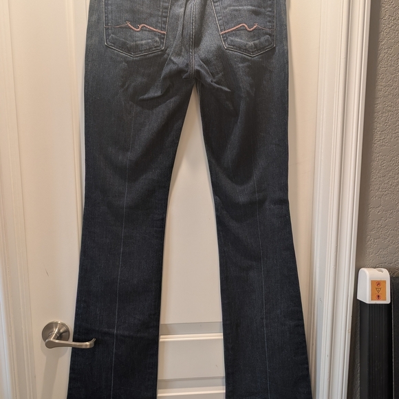 7 For All Mankind Women's Boot Cut Jeans - Dark Blue - Picture 4 of 9